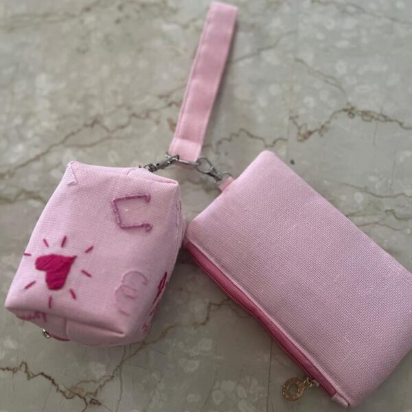Hand Embroidered Jute Wristlet – “Happy Crush”