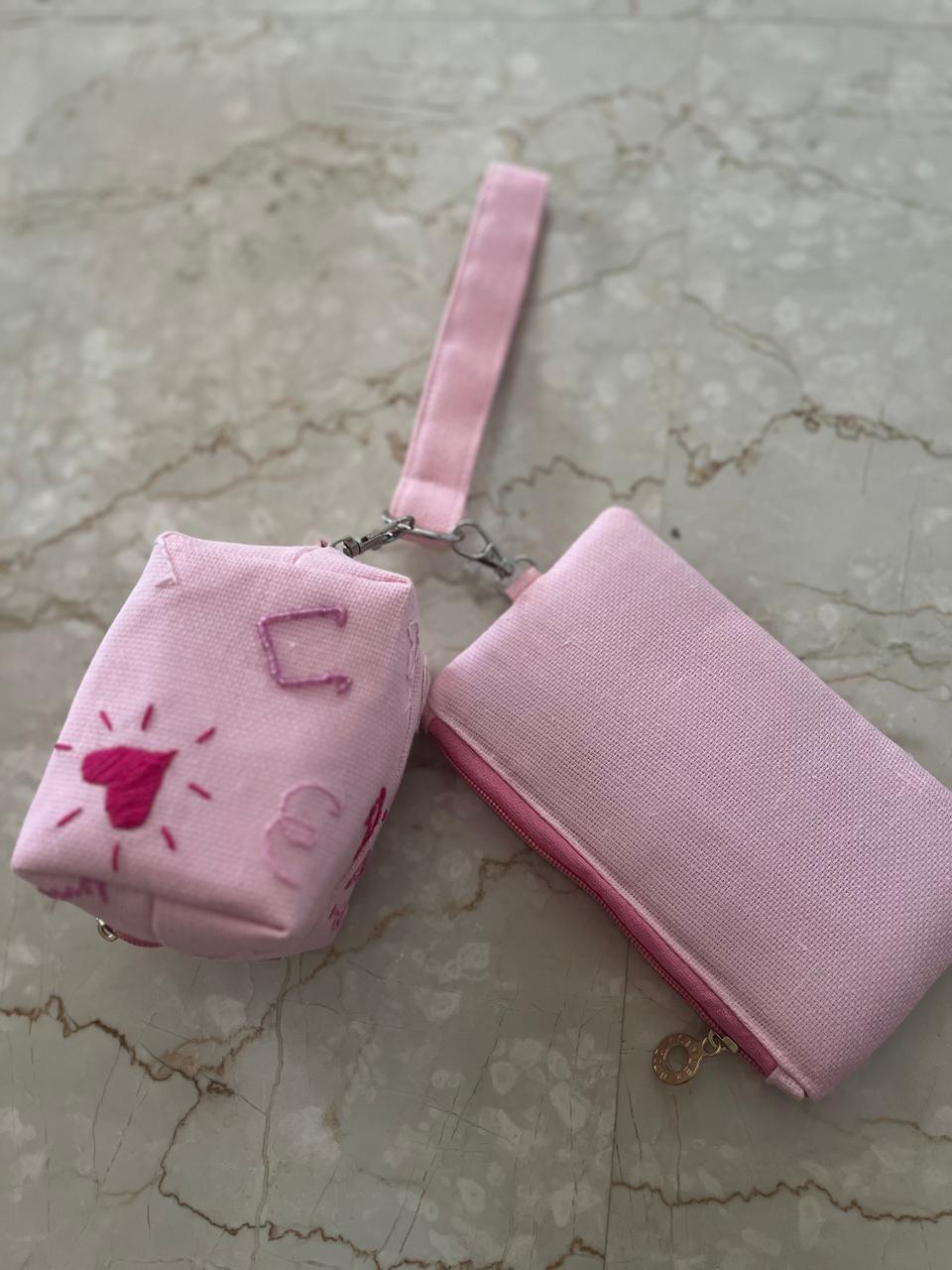 Hand Embroidered Jute Wristlet – “Happy Crush”