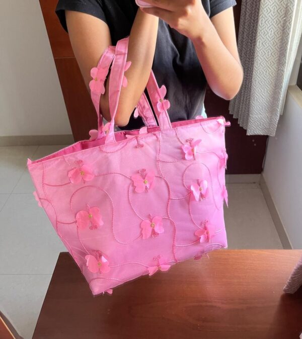 Pink Butterfly Tote - Image 7