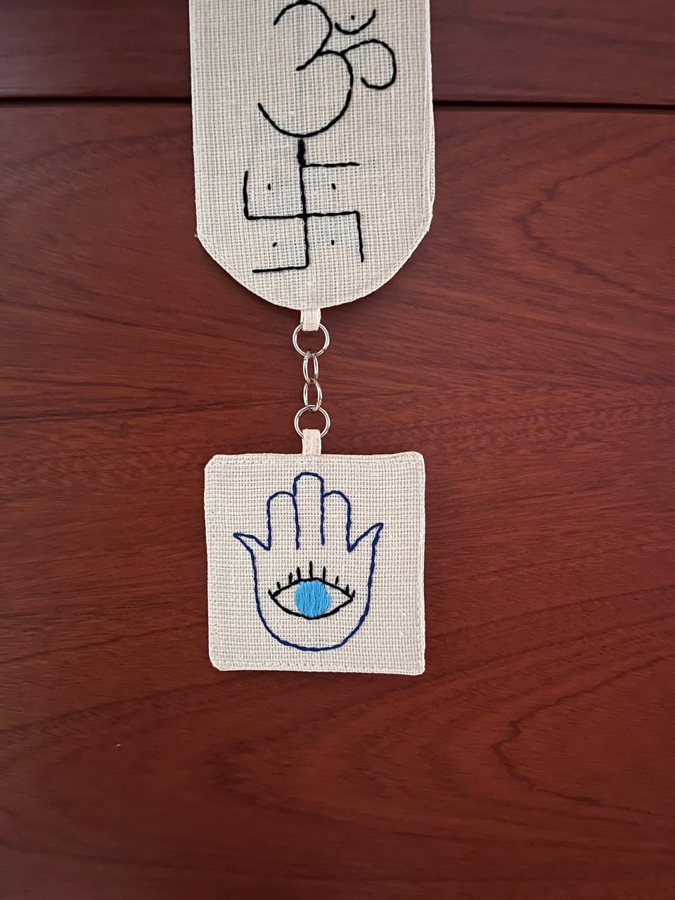 Evil Eye Wall Hanging with Tri Shakthi & Hamsa Hand