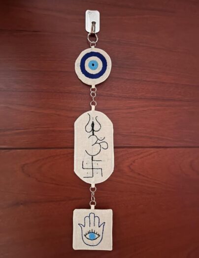 Evil Eye Wall Hanging with Tri Shakthi & Hamsa Hand
