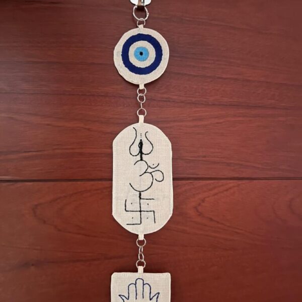Evil Eye Wall Hanging with Tri Shakthi & Hamsa Hand