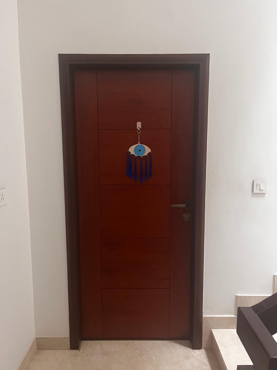 Evil Eye Wall Hanging with Silk Blue Tassel