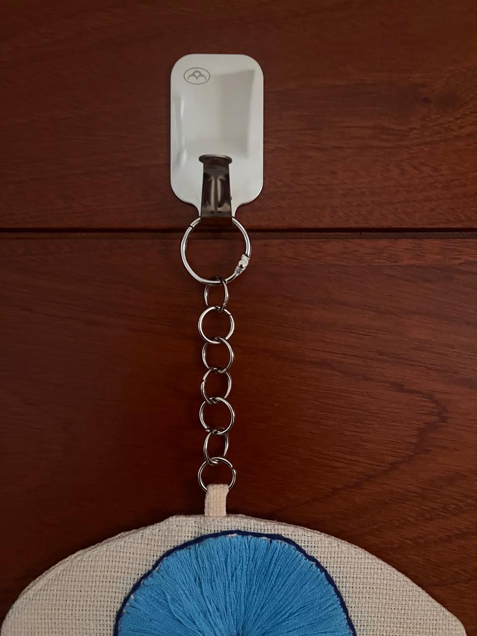 Evil Eye Wall Hanging with Silk Blue Tassel