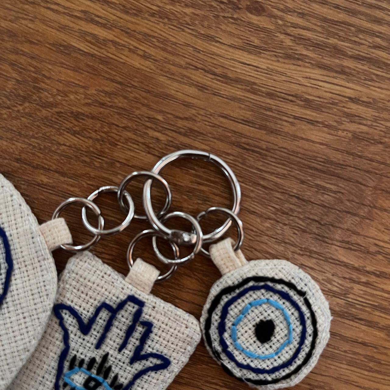 Evil Eye Keychain Charm with Hamsa Hand & Pyra Eyes