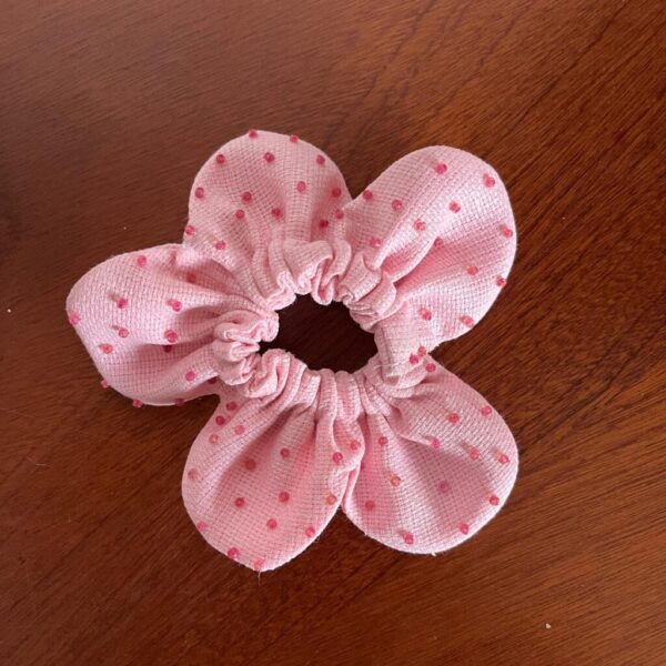 Pink Flower Scrunchie