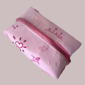 Hand Embroidered Make-Up Pouch – “Happy Crush”