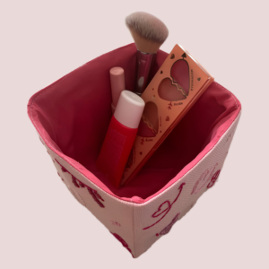 Makeup Basket Hand Embroidered Jute Basket