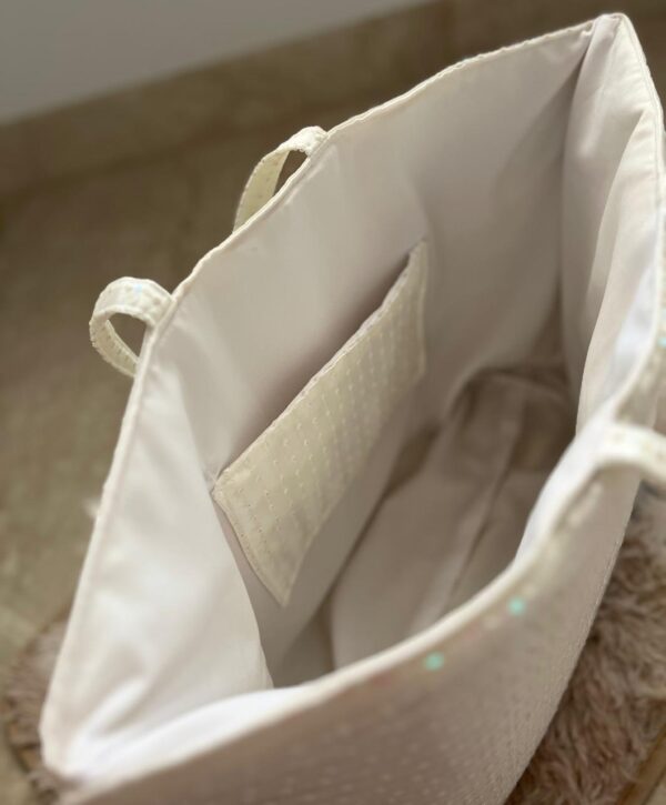 Handbag White Shimmer Tote