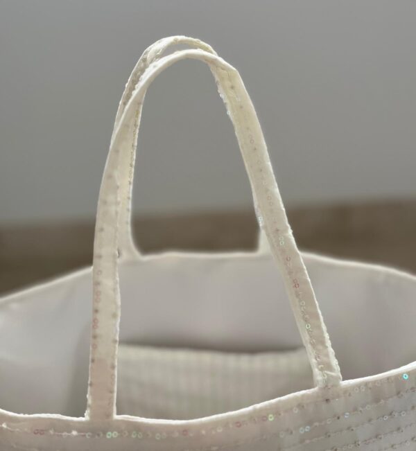 Handbag White Shimmer Tote