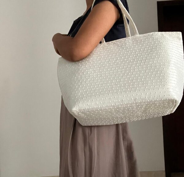 Handbag White Shimmer Tote
