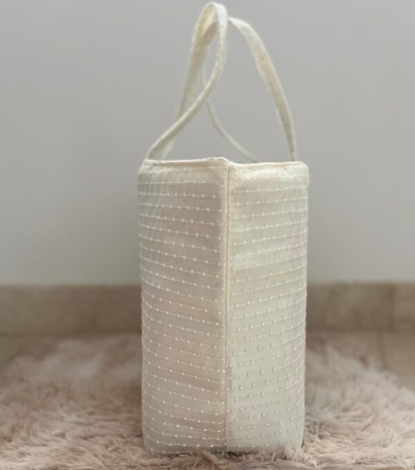Handbag White Shimmer Tote