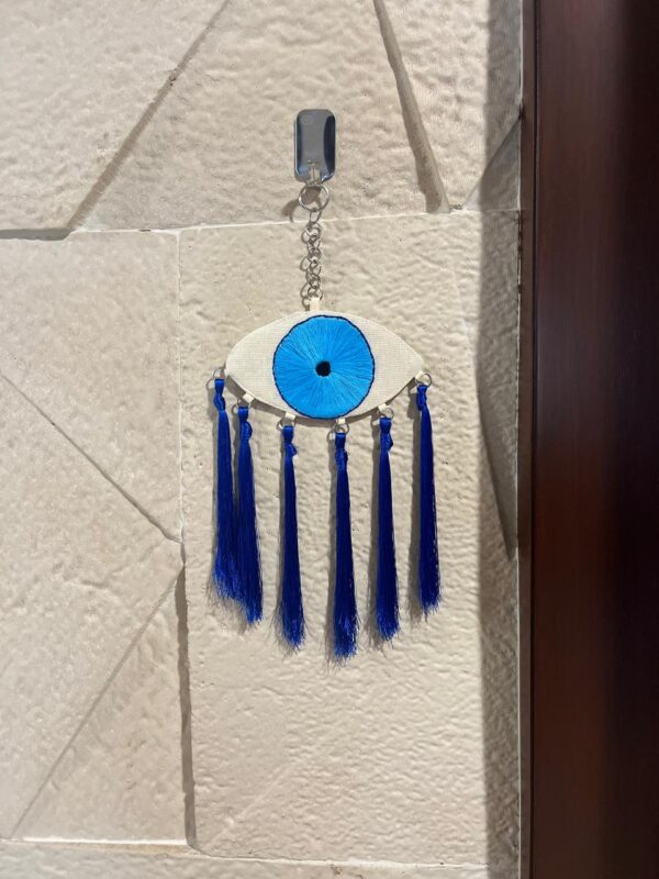 Wall hanging Evil Eye Wall Hanging with Blue Silk Tassel